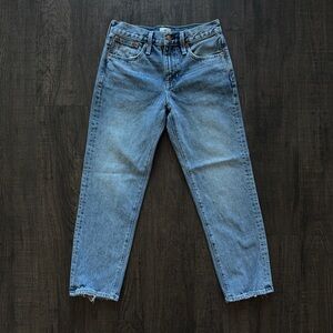 J. Crew Classic Denim Straight Distressed Hem Jeans